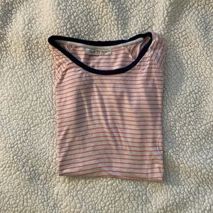 Pink and white striped soft tee